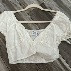 princess polly white puff crop top
